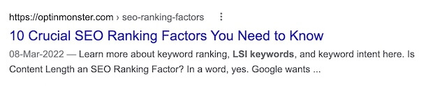28. OptinMonster Meta Title SERP - OptinMonster OptinMonster Meta Title SERP Example