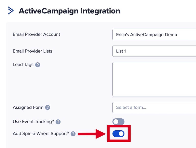 Add Spin-a-Wheel support to ActiveCampaign.