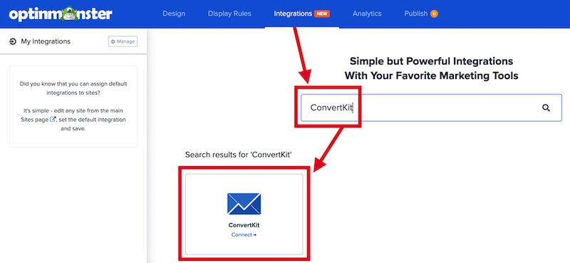Search for and select ConvertKit.