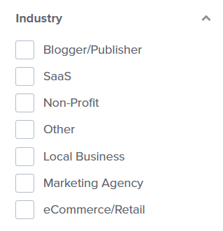 OptinMonster templates industry filtering 