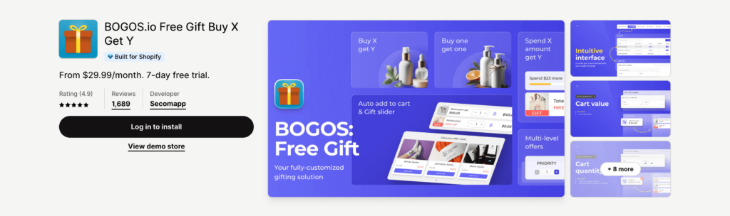 Best Shopify Apps - BOGOSio Free Gift Buy X Get Y