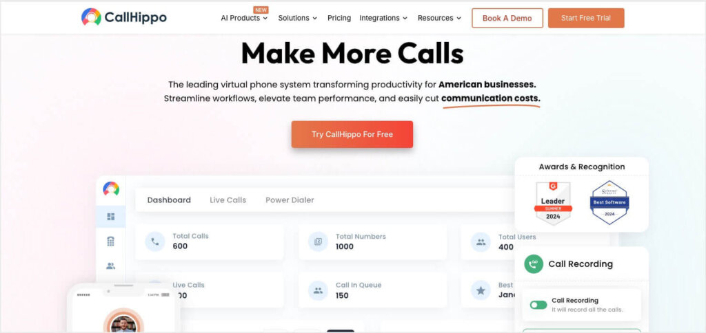 callhippo-voip-internet-business-phone - OptinMonster CallHippo VoIP for small business internet phones