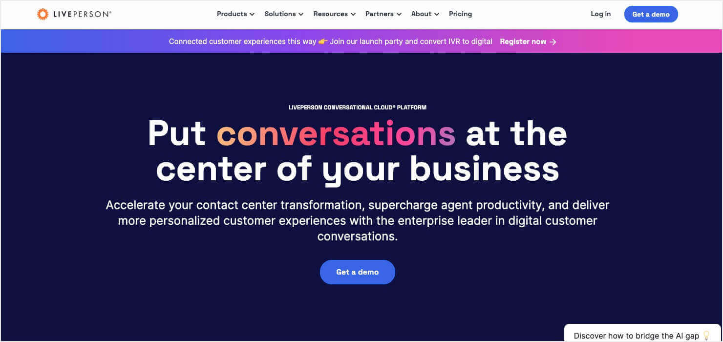 LivePerson homepage