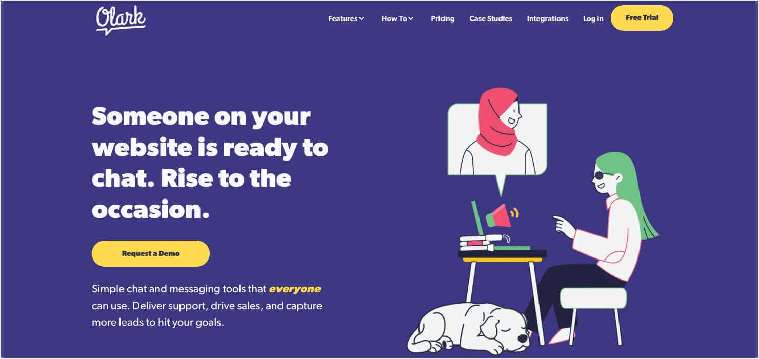 Olark homepage
