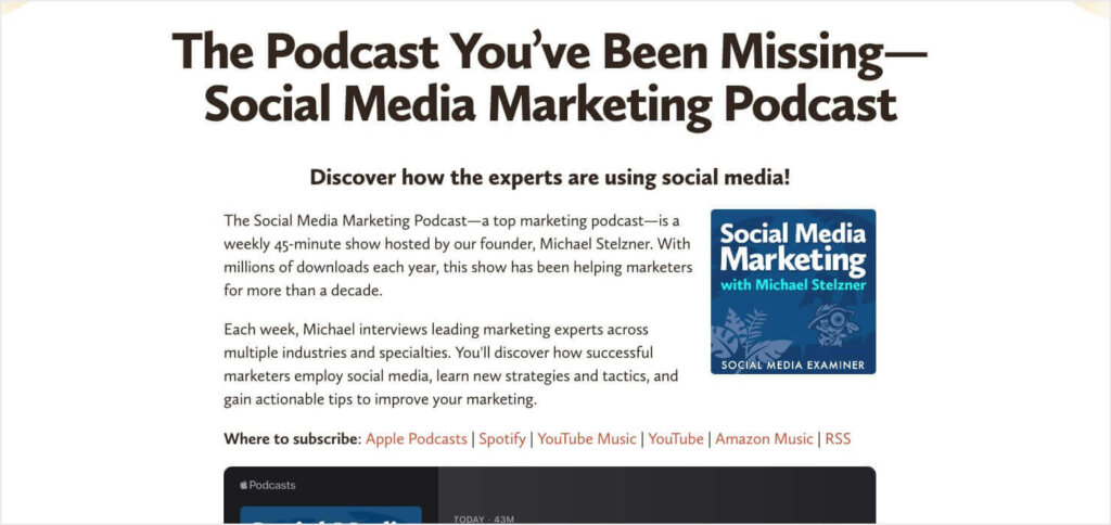 The Social Media Marketing Podcast by Social Media Examiner.