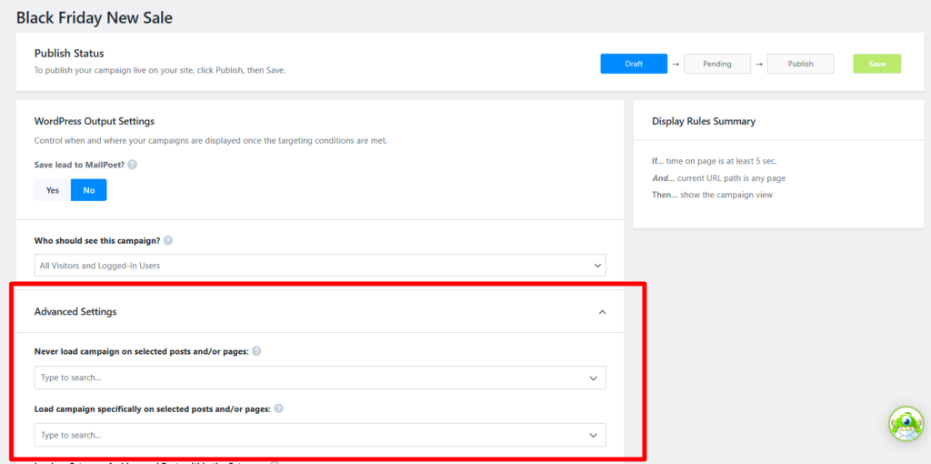 Output Settings