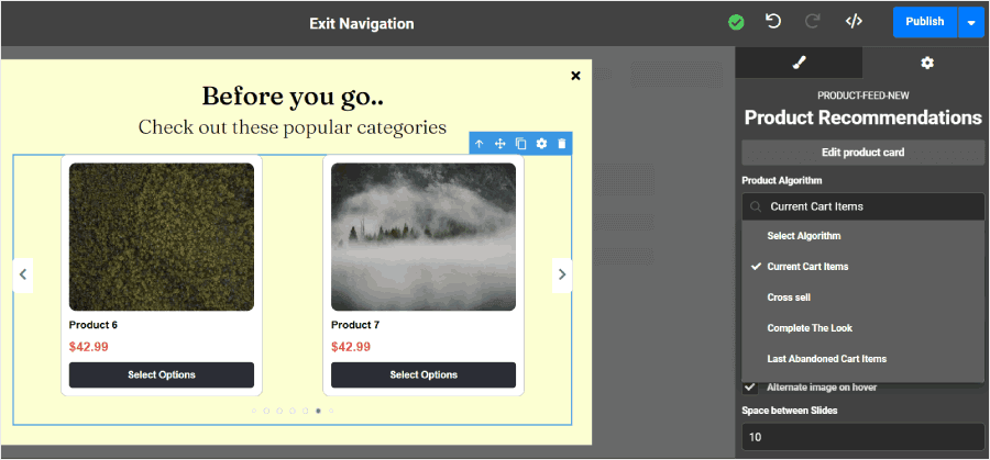 Justuno's product recommendation block - OptinMonster Justuno's product recommendation block