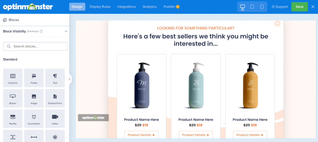 OptinMonster best seller popup