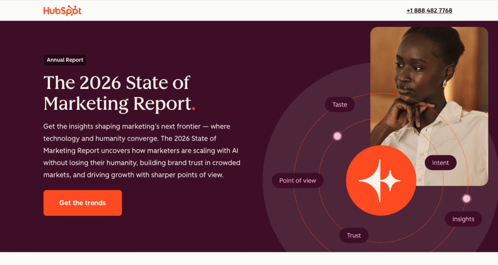 HubSpot State of Marketing report used as a whitepaper lead magnet