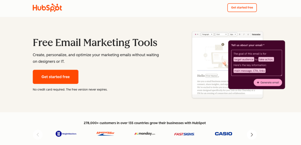 Hubspot - best email automation software