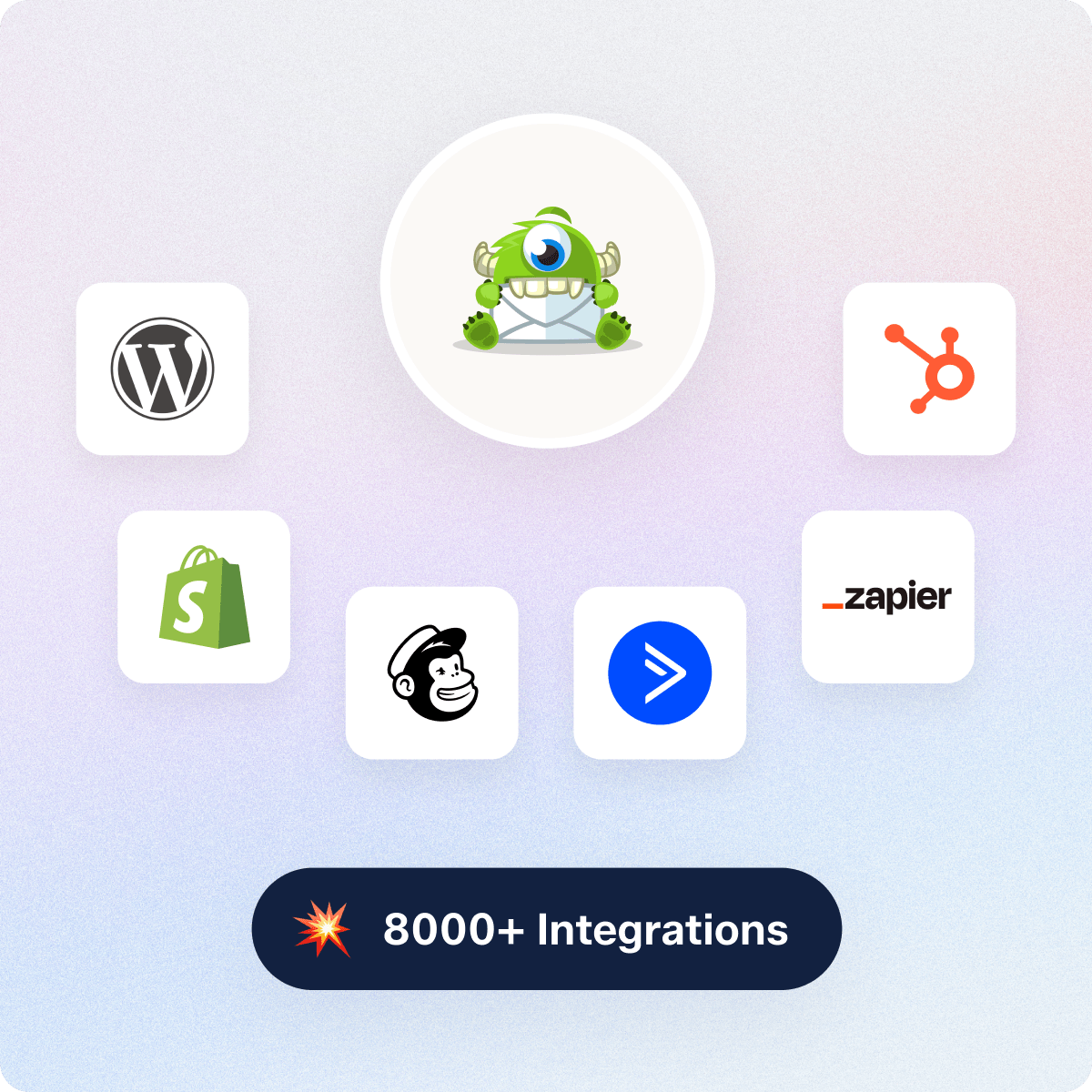 OptinMonster integrates with every major email marketing platform and CRM. And for those times when we don't already offer a native integration, you can use our Zapier, Uncanny Automator, Webhooks or even our public API to integrate your full marketing stack.